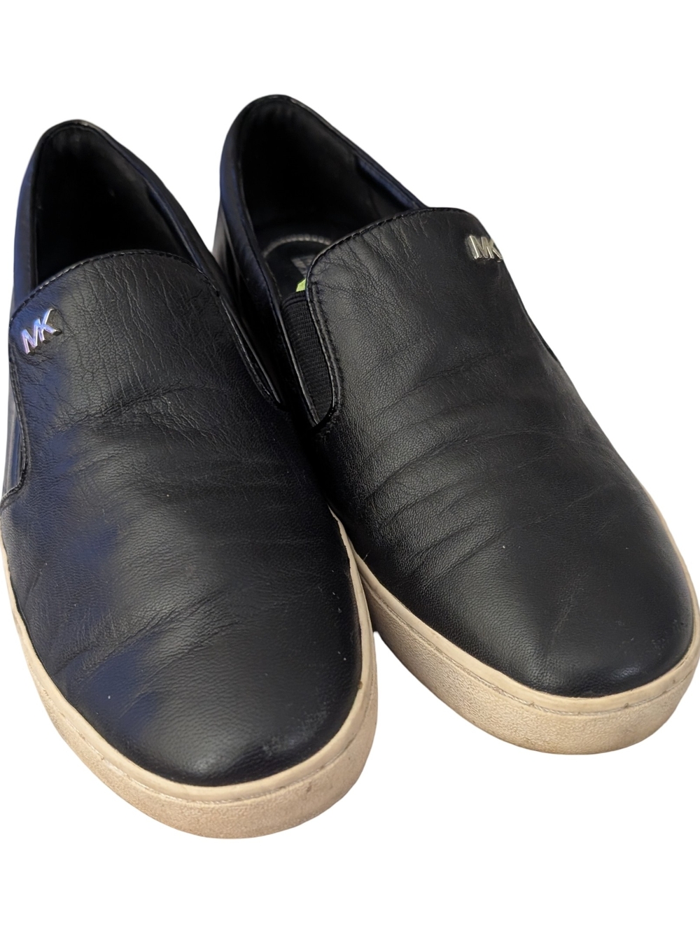 Michael Kors Black Slip-On Black Leather Sneakers Loafer Shoes 6